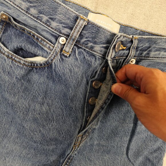 Everlane The ‘90s Way-High Jeans Women’s 26L Blue Organic Cotton Button Fly - Picture 3 of 14